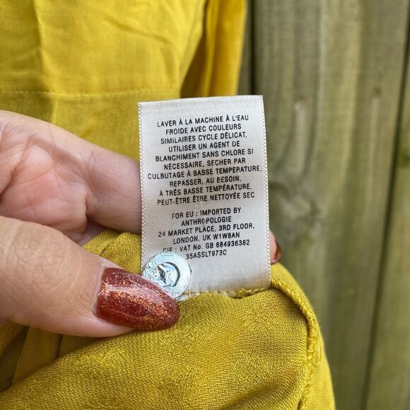 Anthropologie Maeve Anni Popover in Mustard Jacquard Size 2 - Picture 5 of 6